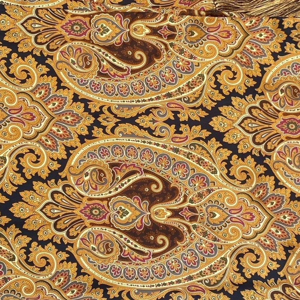 100% Silk Paisley Fringe Scarf Chelsey by Joseph Autumn Scarf